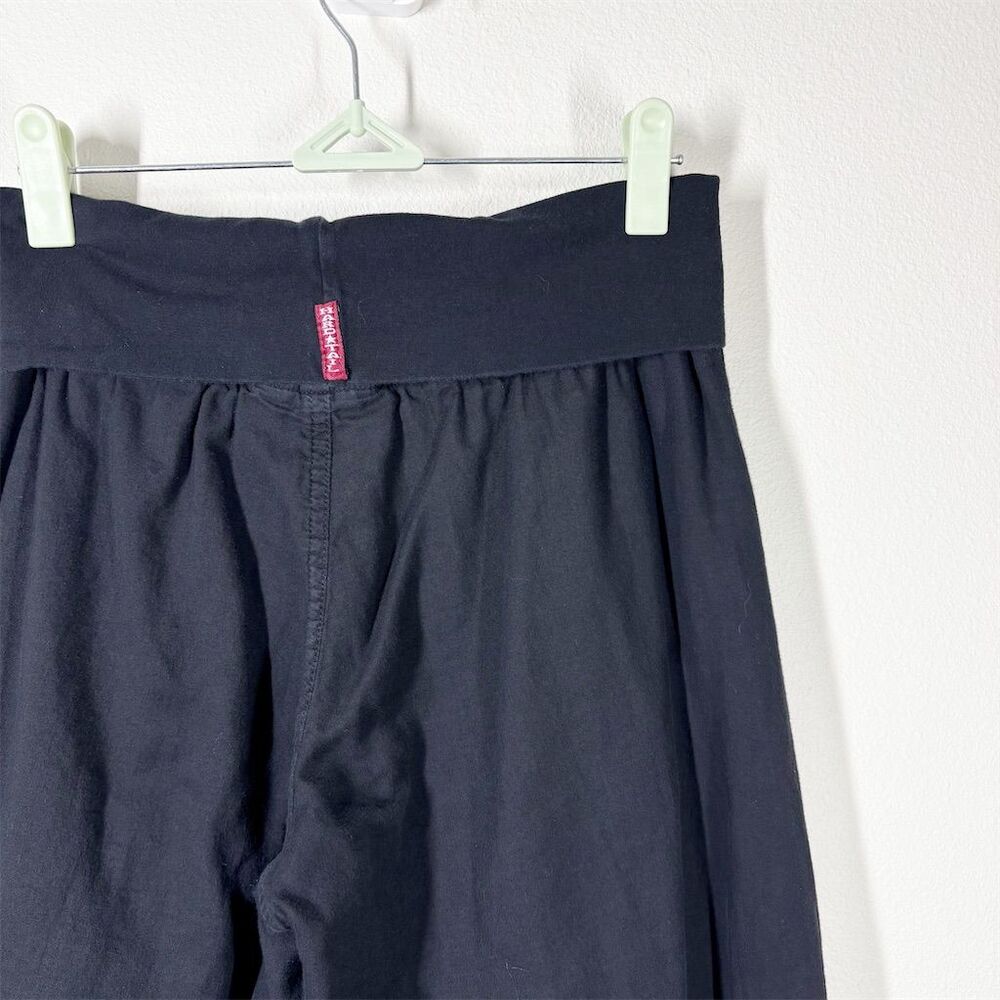 Hard Tail Forever Rolldown Double Layer Voile Pant Size M Black Gauze Cotton - Picture 7 of 9